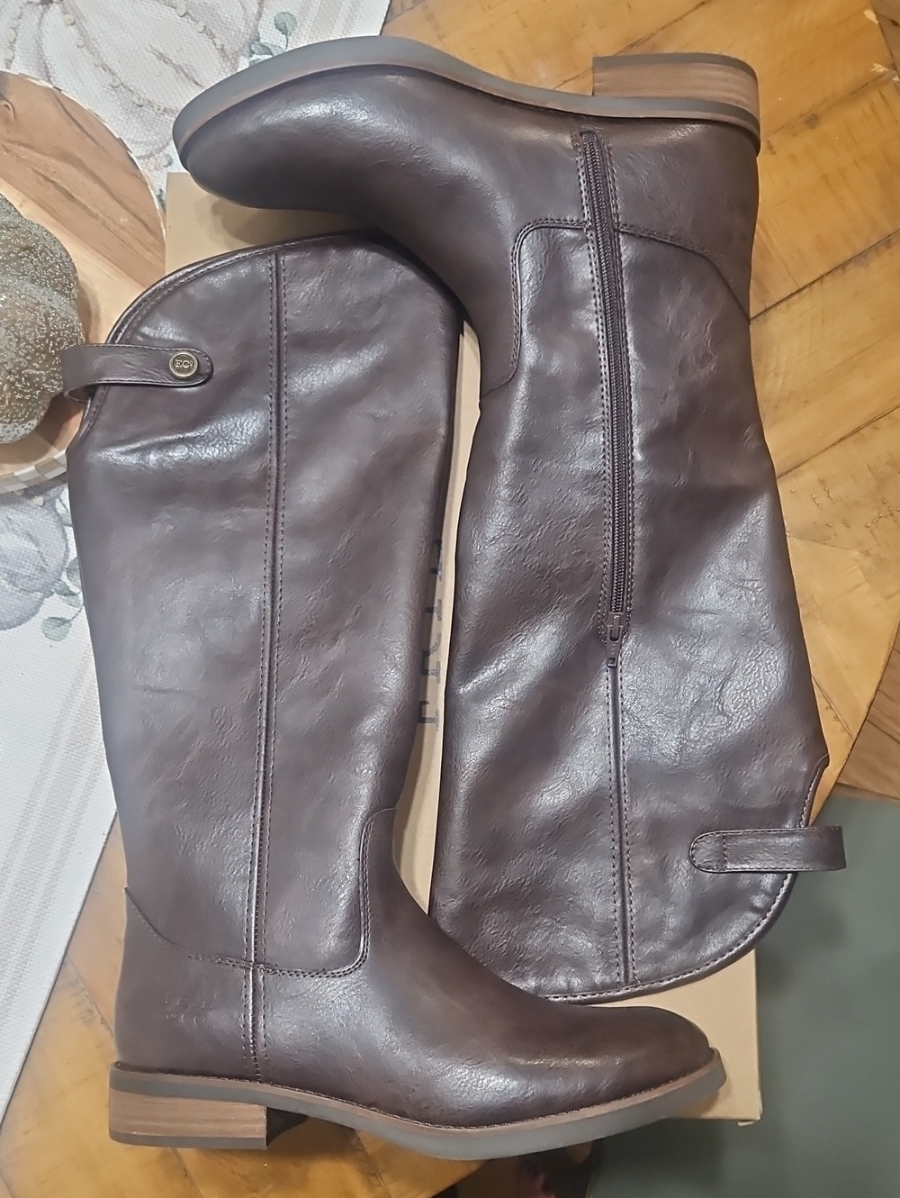 FRYE AND CO. Brown Leather Over-The-Knee Riding Boots